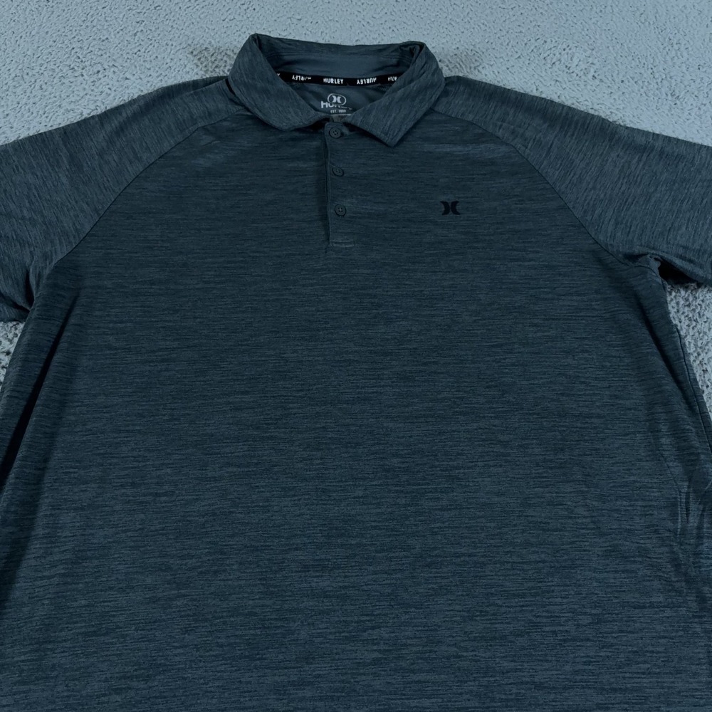 Hurley Polo Shirt Mens Gray Ultra Soft Performance Golf Short Sleeve‎ Preppy